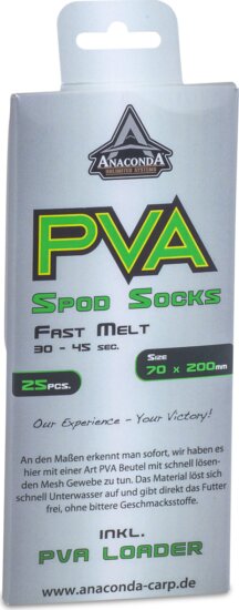 ANACONDA Fast Melt Spod Socks gyorsan oldodó PVA zacskó / 70x200mm / 25db