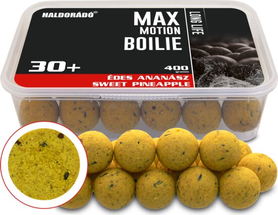HALDORÁDÓ MAX MOTION Boilie Long Life 30+ mm - Édes Ananász