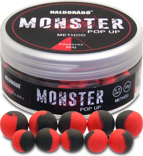HALDORÁDÓ MONSTER Pop Up Method 9, 11 mm - Fűszeres Máj
