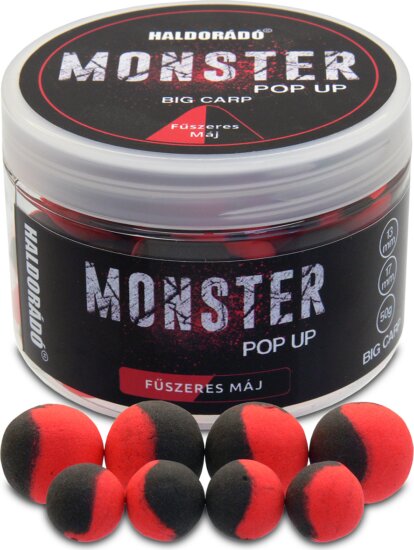 HALDORÁDÓ MONSTER Pop Up Big Carp 13, 17 mm - Fűszeres Máj