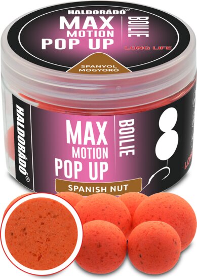 HALDORÁDÓ MAX MOTION Boilie Pop Up 16, 20 mm - Spanyol Mogyoró