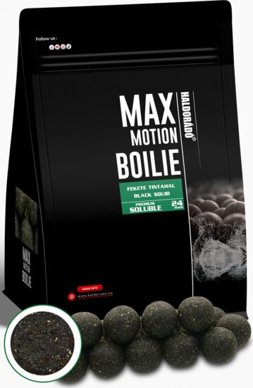 HALDORÁDÓ MAX MOTION Boilie Premium Soluble 24 mm - Fekete Tintahal