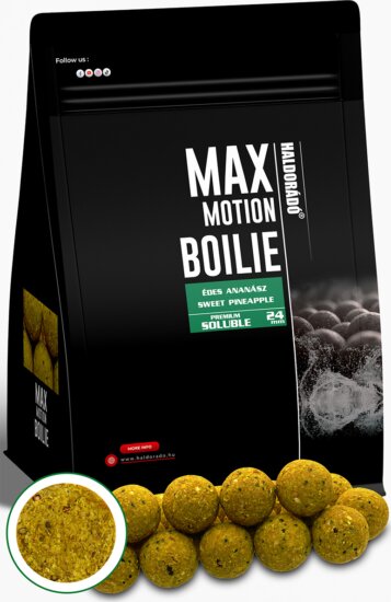 HALDORÁDÓ MAX MOTION Boilie Premium Soluble 24 mm - Édes Ananász