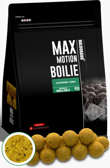 HALDORÁDÓ MAX MOTION Boilie Premium Soluble 24 mm - Champion Corn