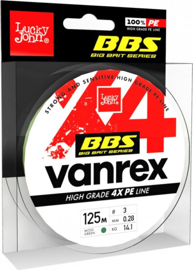 LUCKY JOHN braided line vanrex bbs х4 braid moss green 125