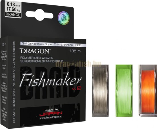 DRAGON fishmaker v.2 0,18mm 135m Szürke fonott zsinór