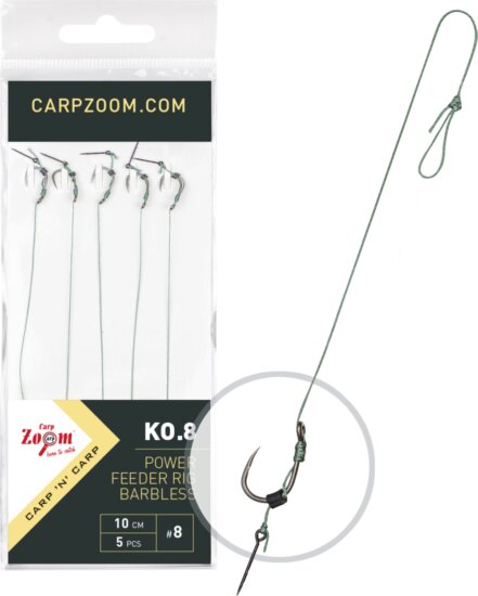 FC Power Feeder KO.8 method előke fonott, szakál nélküli, 10 cm, #8; 10 mm; o0,18 mm, 5 db