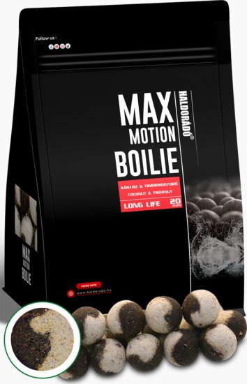 HALDORÁDÓ MAX MOTION Boilie Long Life 20 mm - Kókusz & Tigrismogyoró