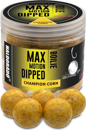 HALDORÁDÓ MAX MOTION Boilie Dipped 20 mm - Champion Corn