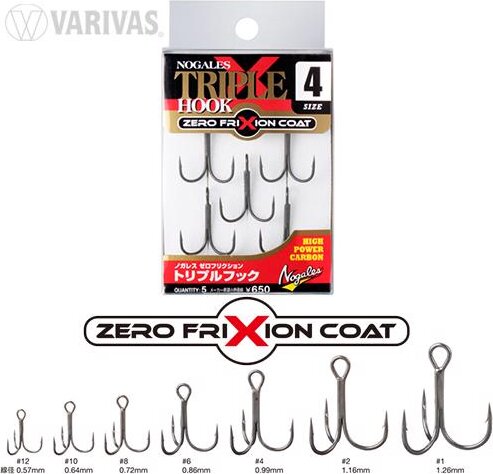 Varivas Nogles Zero Friction Hármas Horog #