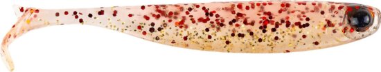 Mustad Mezashi Z-Tail Minnow 3.5" Red Gold Glitter 6db/csomag