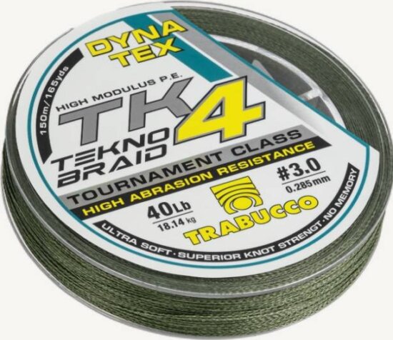 Trabucco DynaTex TK4 Tekno Braid MG 150m 0,16 (#1.0) 20lbs, fonott zsinór