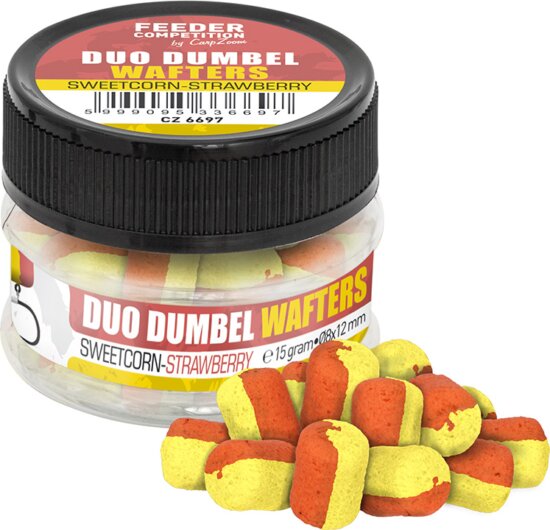 FC Duo Dumbel Wafters horogcsali, o10x14 mm, édes kukorica, eper, 15 g