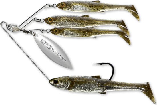 Livetarget Minnow Spinner Rig Dark Amber/Gold Small 11 G