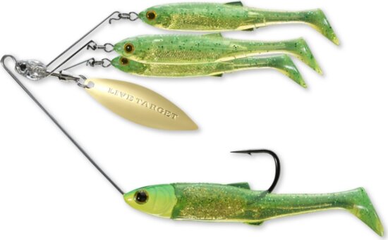Livetarget Minnow Spinner Rig Lime Chartreuse/Gold Small 11 G