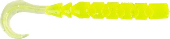 Mustad Aji Curly Tail 2.5" Clear Chartreuse 12db/csomag