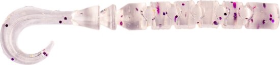 Mustad Aji Curly Tail 2.5" Clear Purple Glitter 12db/csomag