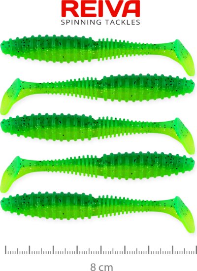 Reiva Zander Power Shad 8cm 5db/cs (Poison green)
