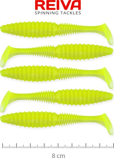 Reiva Zander Power Shad 8cm 5db/cs (Flash Lemonade)