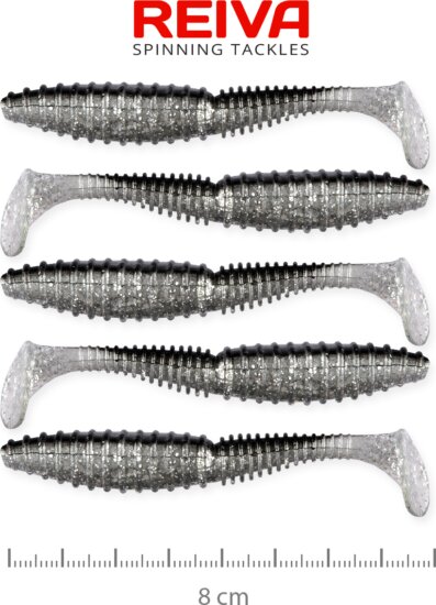 Reiva Zander Power Shad 8cm 5db/cs (Flash Bleak)