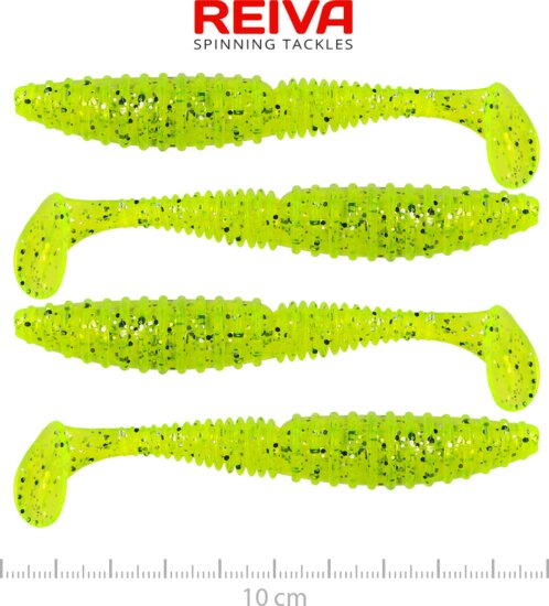 Reiva Zander Power Shad 10cm 4db/cs (Poppy Green)