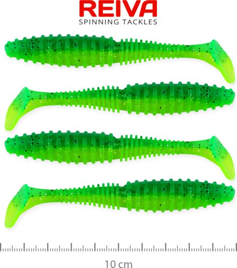 Reiva Zander Power Shad 10cm 4db/cs (Poison Green)
