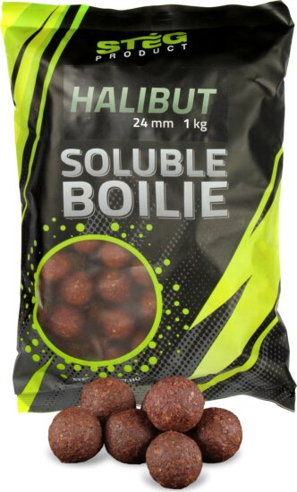 Stég Product Soluble Boilie 24mm Halibut 1kg
