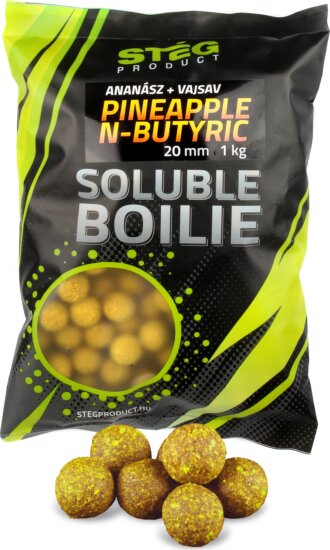 Stég Product Soluble Boilie 20mm Pineapple-N-Butyric 1kg