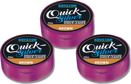 Kryston Quicksilver Shock Leader 45lbs 20m Brown