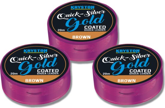 Kryston Quicksilver Gold Shock Leader 35lbs 20m Brown