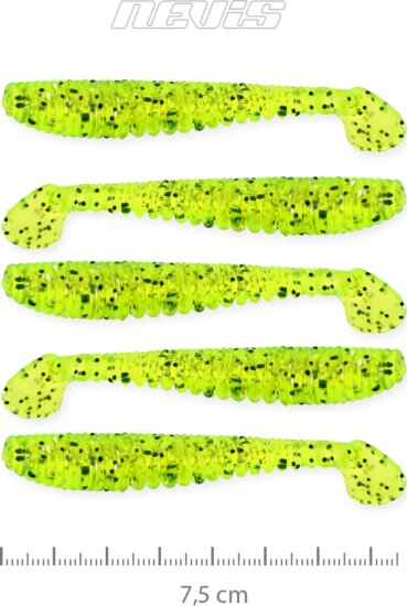 Nevis Impulse Shad 7.5cm 5db/cs (Poppy green)