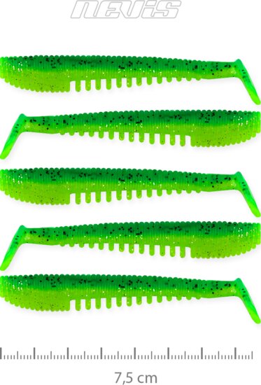 Nevis Impulse Shad 7.5cm 5db/cs (Poison green)