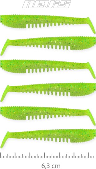 Nevis Impulse Shad 6.3cm 6db/cs (Flash Chartreuse)