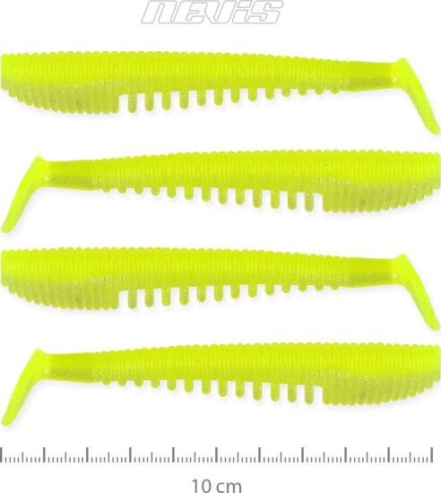 Nevis Impulse Shad 10cm 4db/cs (Flash Lemonade)