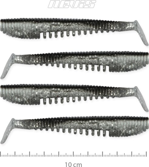 Nevis Impulse Shad 10cm 4db/cs (Flash Bleak)