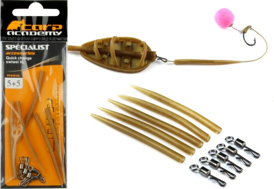 Carp Academy Gyorskapocs szilikoncsővel XL 5+5db