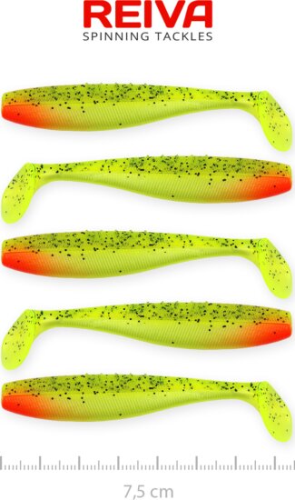 Reiva Flat Minnow shad 7,5cm 5db/cs (Watermelon)