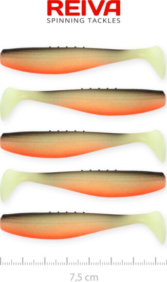 Reiva Flat Minnow shad 7,5cm 5db/cs (UV Roach)