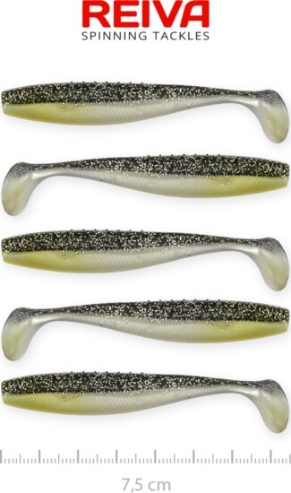 Reiva Flat Minnow shad 7,5cm 5db/cs (Moonshine Bleak)