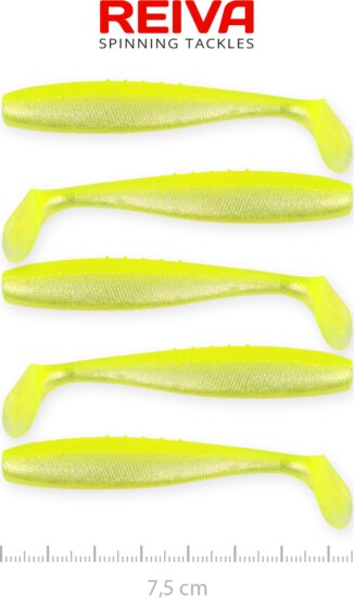 Reiva Flat Minnow shad 7,5cm 5db/cs (Flash Lemonade)