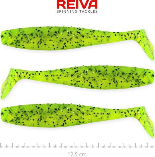 Reiva Flat Minnow shad 12,5cm 3db/cs (Poppy green)