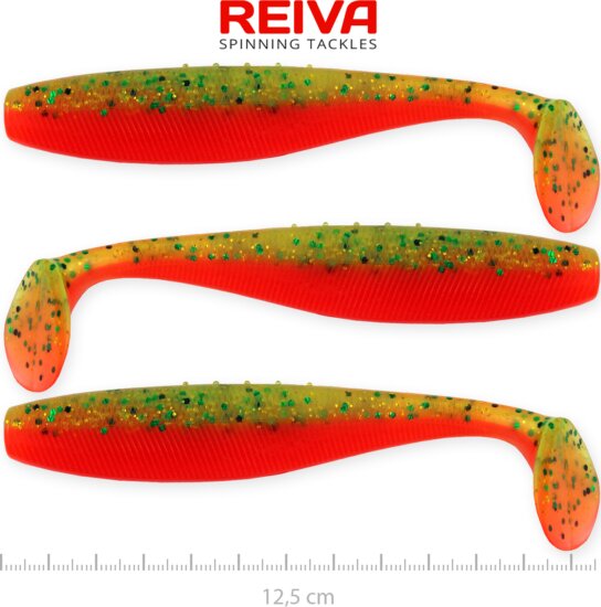 Reiva Flat Minnow shad 12,5cm 3db/cs (Crazy Tomato)
