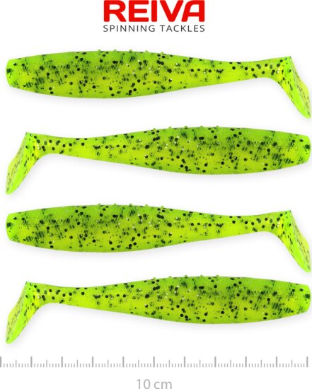 Reiva Flat Minnow shad 10cm 4db/cs (Poppy green)