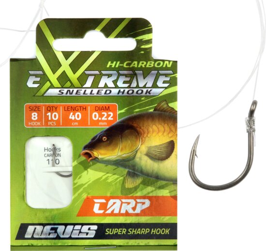 Nevis Előkötött horog ponty 10db/cs. 4-es