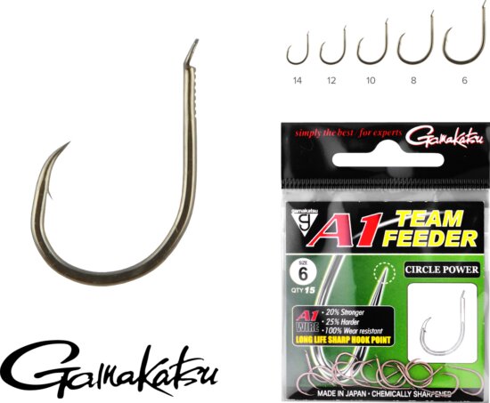 Gamakatsu A1 Team Feeder Circle Power 6-os 15db/cs