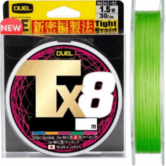DUEL Tx8 200m 1.5/13,6kg/30lbs "Lima Green" színű