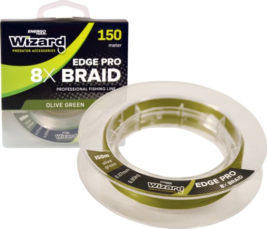 Wizard Edge Pro 0.07mm Olive Green 8X Braid 150M 6,65Kg
