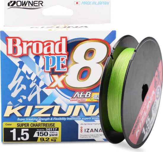 OWNER Kizuna X8 Chartreuse 135 m - 0,12 mm