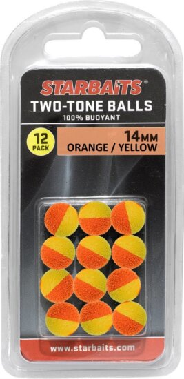 Starbaits Two Tones Balls 10mm narancs/sárga (lebegő golyó) 12db