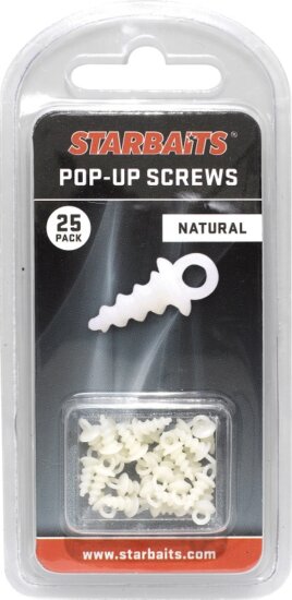 Starbaits Pop Up Screws fehér (menetes bojli rogzítő) 25db